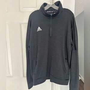 EUC adidas Men's Athletics Team Issue 1/4 Zip Long Sleeve XL Black Melange
